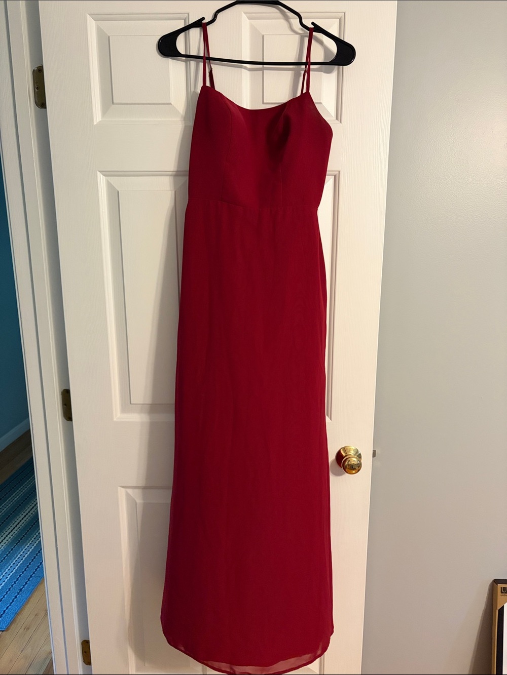 Azazie Red Spaghetti-Strap Maxi Dress